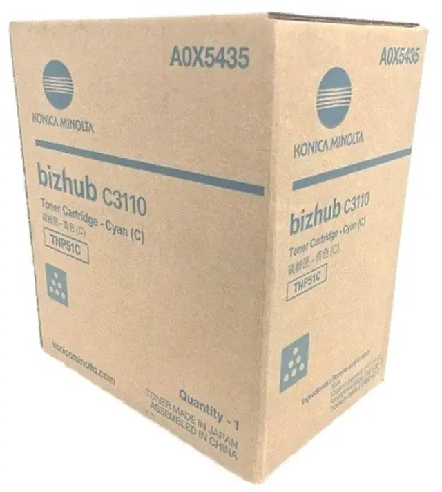 Alt view image 7 of 7 - Cyan Toner Cartridge for Konica Minolta A0X5435 bizhub C3110, Genuine Konica Minolta Brand