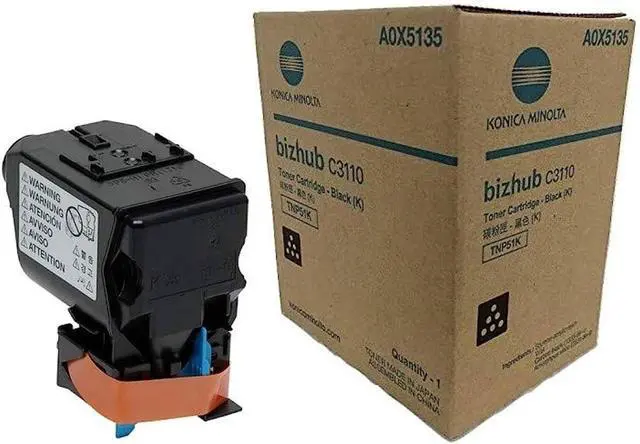Alt view image 7 of 7 - Black Toner Cartridge for Konica Minolta A0X5135 bizhub C3110, Genuine Konica Minolta Brand