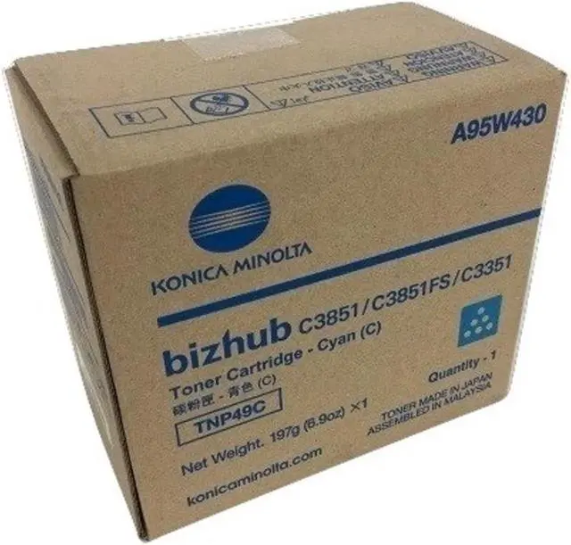 Alt view image 2 of 2 - Konica Minolta A95W430 Toner Ctg, Cyan, 12K Yield