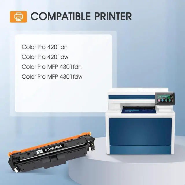Alt view image 2 of 6 - 210A 210X Black Toner Cartridges Compatible for HP 210A 210X 210 Toner Cartridges Replacement for HP Color Laserjet Pro MFP 4301fdw 4301fdn Pro 4201dw 4201dn W2100A Series Printer (2 Black, with chip)