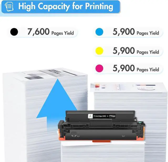 Alt view image 3 of 7 - TRUE IMAGE Compatible 055H 055 Toner Cartridge Replacement for Canon 055H 055 High Capacity for Canon Color ImageCLASS MF743Cdw MF741Cdw MF746Cdw MF743 Printer (Black Cyan Magenta Yellow, 4-Pack)