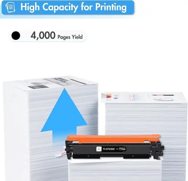 Alt view image 3 of 7 - CF230X 30X Black High Yield Toner Cartridge Compatible Replacement for HP 30X CF230X 30A CF230A for HP Laserjet Pro MFP M227fdw M203dw M227fdn M203dn M227sdn M203d Printer Ink 4-Pack