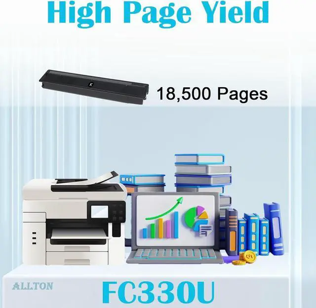 Alt view image 3 of 6 - T-FC330UK Toner TFC330U T-FC330U Black Toner Cartridge T-FC330UK T-FC330U-K Toner Cartridge Replacement for Toshiba E-Studio 330AC E-Studio 400AC Printers(1-Pack)