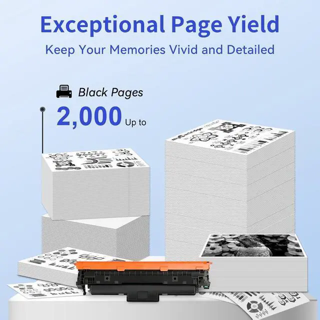 Alt view image 3 of 6 - 210A Black Toner Cartridge 2 Pack (with Chip) Compatible Replacement for HP 210A 210X for Color Laserjet Pro MFP 4301fdw 4301fdn Pro 4201dw 4201dn Series Printer Ink W2100A W2100X High Yield