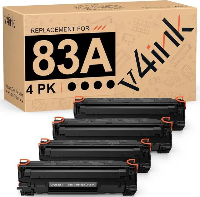 Main image of v4ink Compatible CF283A Toner Cartridge Replacement for HP 83A CF283A for use in MFP M127fw M127fn M125nw M201dw M201n M225dn M225dw M125a Series Printer (Black, 4 Pack)