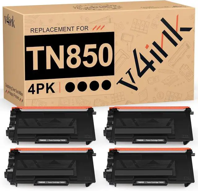 Main image of v4ink Compatible Toner Cartridge Replacement for Brother TN850 TN-850 TN-820 TN820 use with HL-L5200DW HL-L6200DW MFC-L5700DW MFC-L5800DW MFC-L5900DW DCP-L5600DN Printer Ink (4 Packs, High Yield)