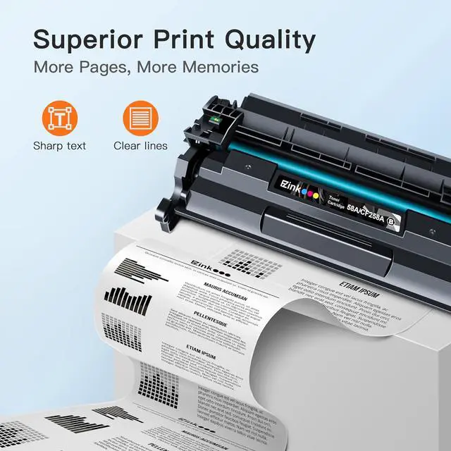 Alt view image 4 of 7 - E-Z Ink CF258A 58A Toner Cartridge Black Compatible Replacement for HP 58A CF258A 58X CF258X Toner Cartridge work on Laserjet MFP M428fdw M428fdn M428dw M404 M428 M404n M404dn M404dw Printer,with Chip