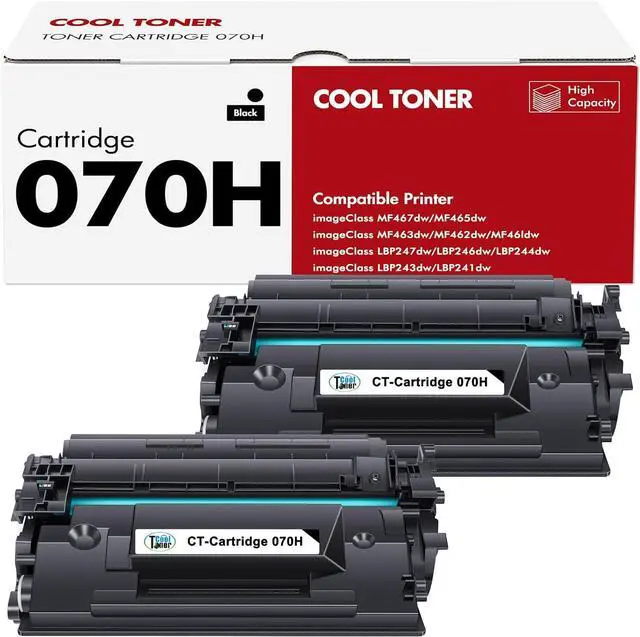 Main image of 070H 070 Black Toner Cartridge 2 Packs CRG-070H 070H 070 Toner Compatible for Canon 070 070H CRG070 CRG-070 CRG070H CRG-070H Toner Cartridge for Canon imageCLASS MF465 MF462 LBP247 LBP246 Printer Ink