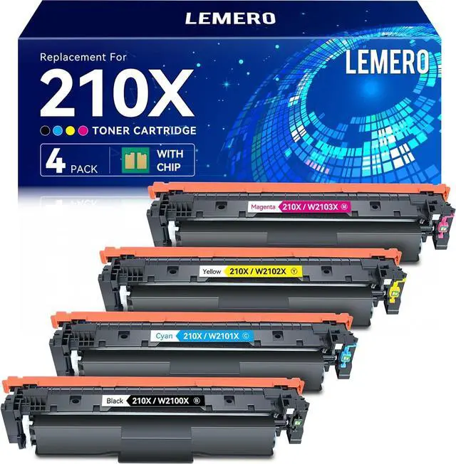 Main image of LEMERO 210X Toner Cartridges Compatible for HP 210X 210A Toner Cartridges for HP Color Laserjet Pro MFP 4301dw 4301fdn 4301fdw Pro 4201dn 4201dw Printer (With Chip for HP 210X 210A High Yield-4 Packs)