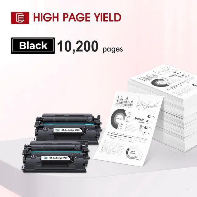 Alt view image 3 of 6 - 070H 070 Black Toner Cartridge 2 Packs CRG-070H 070H 070 Toner Compatible for Canon 070 070H CRG070 CRG-070 CRG070H CRG-070H Toner Cartridge for Canon imageCLASS MF465 MF462 LBP247 LBP246 Printer Ink