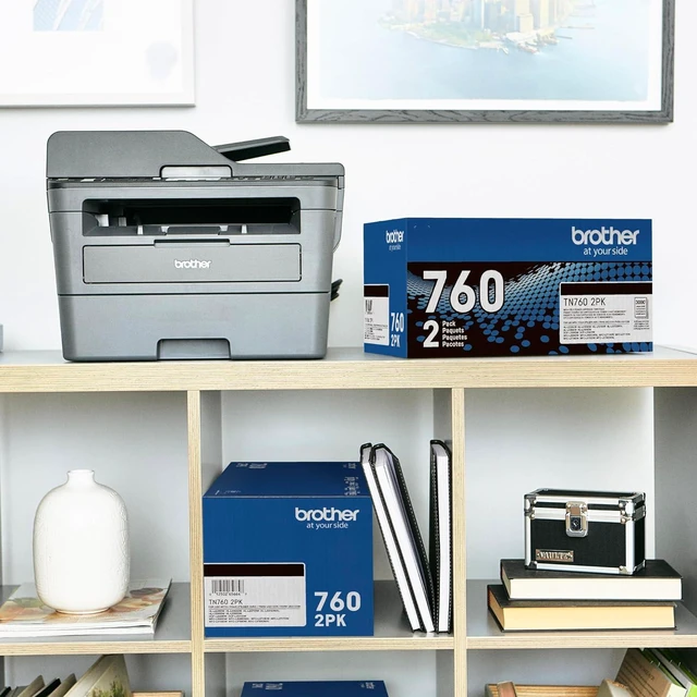 Alt view image 3 of 7 - Brother Original TN760 High-Yield Black Toner Cartridge Value Pack (2), Higher Yield for Value, Original Toner Replacement cartridges,for Brother Laser Printers HL-L2395DW, DCP-L2550DW and More
