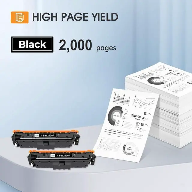 Alt view image 3 of 6 - 210A 210X Black Toner Cartridges Compatible for HP 210A 210X 210 Toner Cartridges Replacement for HP Color Laserjet Pro MFP 4301fdw 4301fdn Pro 4201dw 4201dn W2100A Series Printer (2 Black, with chip)