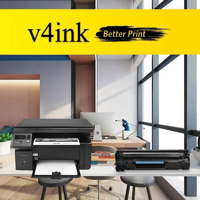 Alt view image 6 of 6 - v4ink 4PK Compatible 85A Toner Cartridge Replacement for HP 85A CE285A 36A CB436A 35A CB435A Canon 125 Toner for HP Pro P1006 P1102 P1102W P1109w MFP M1212nf M1217nfw MF3010 LBP6030 LBP6030W Printer
