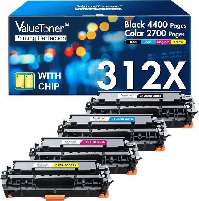 Main image of Valuetoner Remanufactured Toner Cartridges Replacement for HP 305A HP 312A Toner Cartridges 305X 312X High Yield for Laserjet Pro 400 300 Color M451dn M451dw M451nw M475dw MFP M476nw Printer (4-Pack)
