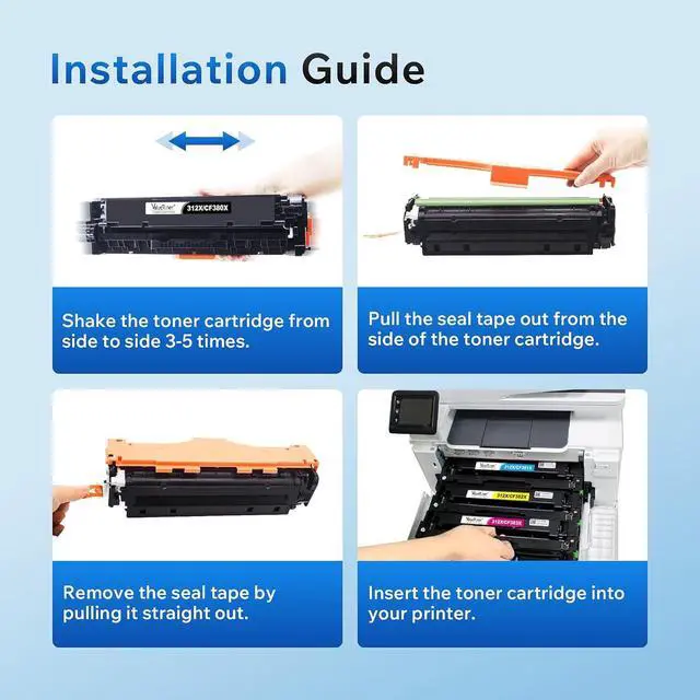 Alt view image 7 of 7 - Valuetoner Remanufactured Toner Cartridges Replacement for HP 305A HP 312A Toner Cartridges 305X 312X High Yield for Laserjet Pro 400 300 Color M451dn M451dw M451nw M475dw MFP M476nw Printer (4-Pack)