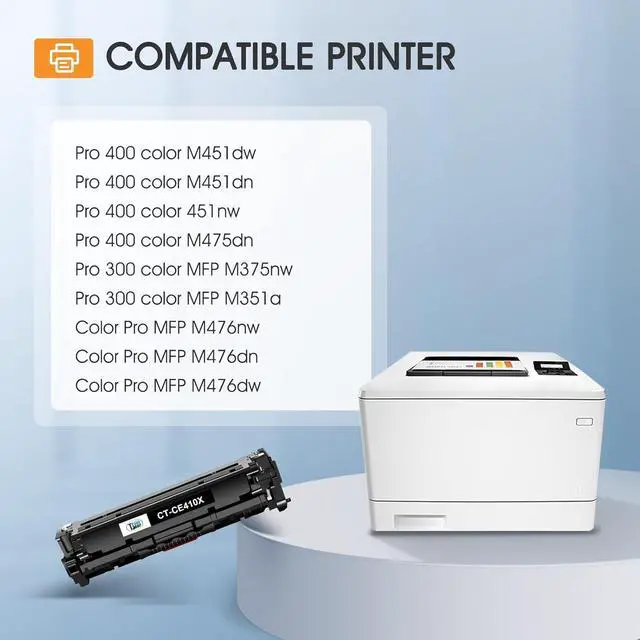 Alt view image 2 of 6 - 305X 305A Toner Cartridge 4-Piece Combo Pack Compatible for HP 305X 305A CE410X CE411X CE412X CE413X for HP Laserjet Pro 400 Color MFP M451nw M475dn M451dn M351 M375 M451 M475 Series Printer