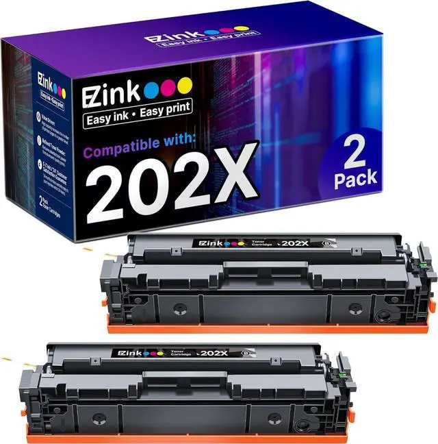 Main image of E-Z Ink Compatible Toner Cartridge Replacement for HP 202X 202A CF500X CF500A to use with Color Pro MFP M281fdw M281cdw M281fdn M254dw M254 M281 (2 Black )