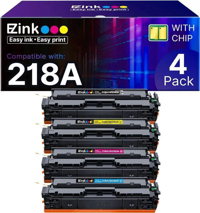 Main image of E-Z Ink 218A Toner Cartridge 4 Pack with Chip 218X 3301fdw 3201dw Compatible for HP 218A 218X High Yield for Color Laserjet Pro MFP 3301cdw 3301fdw 3301sdw 3201dw Printer Ink Set W2180A (B C Y M)