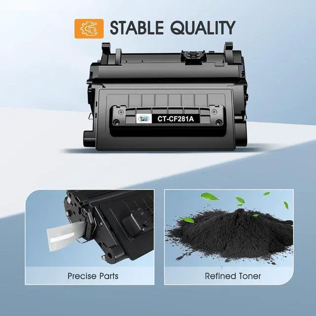 Alt view image 4 of 7 - CF281A 81A Black Toner Cartridge4-Pack Compatible Replacement for HP 81A CF281A 81X CF281X Toner Cartridge for HP Laserjet Enterprise MFP M604 M605 M630h M630dn M630f M630z M606 M630 Printer