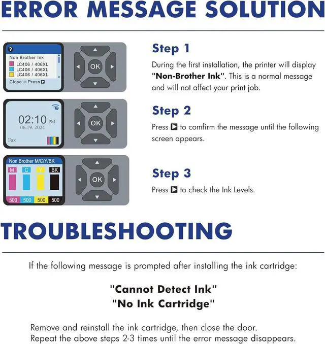 Alt view image 5 of 7 - Cool Toner LC406XL LC406 Ink Cartridges for Brother Printer MFC-J4335DW MFC-J5855DW LC 406 XL for MFC-J6555DW MFC-J4535DW MFC-J6955DW MFC-J4345DW MFC-J5955DW HL-JF1 5 Pack-2Black Cyan Magenta Yellow
