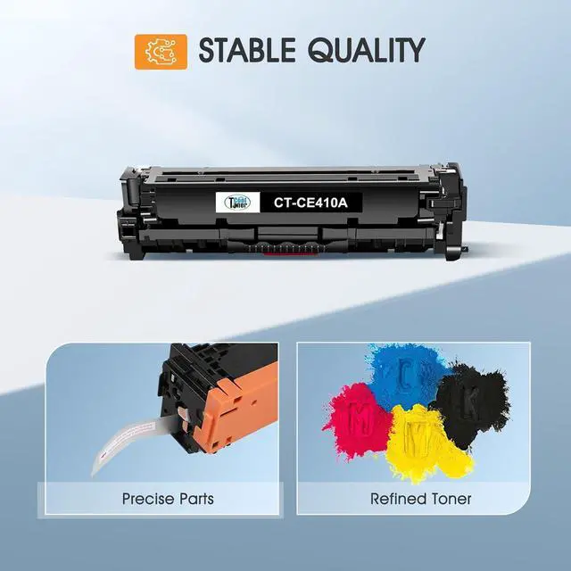 Alt view image 4 of 7 - 305A Toner Cartridge 4-Piece Combo Pack Compatible for HP 305A 305X CE410A CE411A CE412A CE413A for HP Laserjet Pro 400 Color MFP M451nw M475dn M451dn M476nw M351 M375 M451 M475 Series Printer
