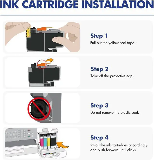 Alt view image 4 of 7 - Cool Toner LC406XL LC406 Ink Cartridges for Brother Printer MFC-J4335DW MFC-J5855DW LC 406 XL for MFC-J6555DW MFC-J4535DW MFC-J6955DW MFC-J4345DW MFC-J5955DW HL-JF1 5 Pack-2Black Cyan Magenta Yellow