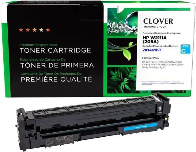 Main image of Clover Remanufactured Toner Cartridge (Reused OEM Chip) Replacement for HP 206A (W2111A) | Cyan