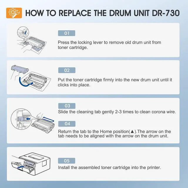 Alt view image 4 of 7 - DR730 DR-730 Drum Unit 2-Pack Compatible Replacement for Brother Drum DR730 DR-730 DR 730 for MFC-L2710DW MFC-L2750DW HL-L2395DW HL-L2370DW DCP-L2550DW MFC-L2750DWXL Printer (BlackNot Toner)