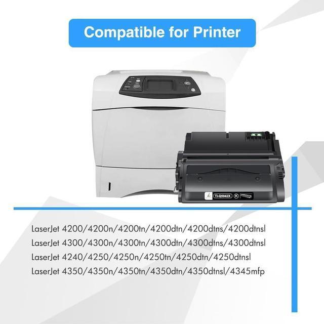 Alt view image 2 of 6 - TRUE IMAGE Compatible 42X Black Toner Cartridge Replacement for HP 42A 42X Q5942A Q5942X, 38A 38X Q1338A Q1338X Work for HP Laserjet 4240 4250 4350 Series Printer-2 Black