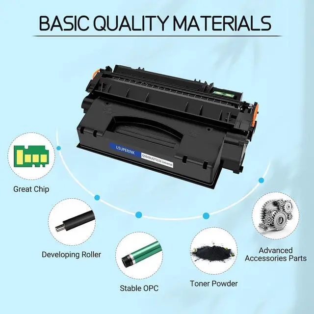 Alt view image 4 of 7 - USUPERINK Compatible Q5949X Q7553X Toner Cartridge Replacement for HP 49X Q5949X 53X Q7553X for HP Laserjet P2015dn P2015 P2015d 1320 1320n 3390 3392 M2727nf P2014 P2010 Printer (Black, 2-Pack)