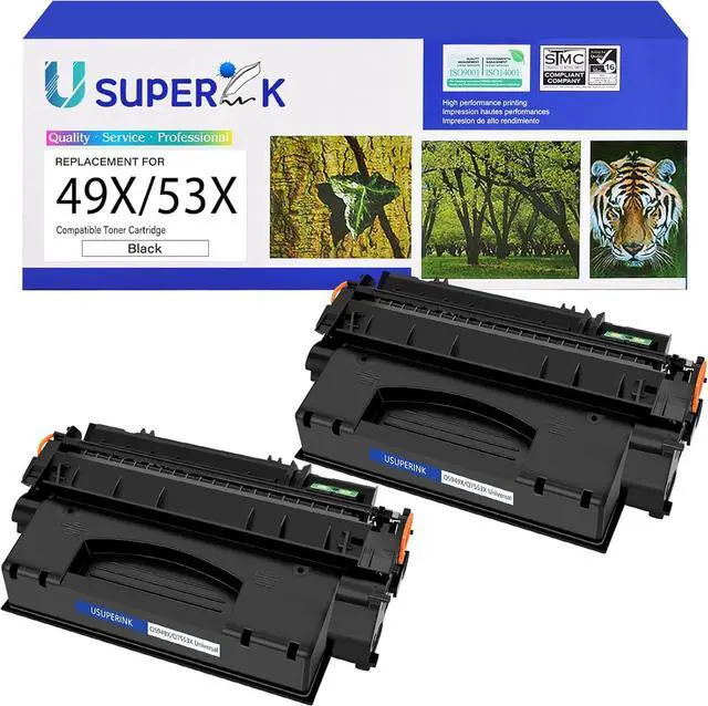 Main image of USUPERINK Compatible Q5949X Q7553X Toner Cartridge Replacement for HP 49X Q5949X 53X Q7553X for HP Laserjet P2015dn P2015 P2015d 1320 1320n 3390 3392 M2727nf P2014 P2010 Printer (Black, 2-Pack)