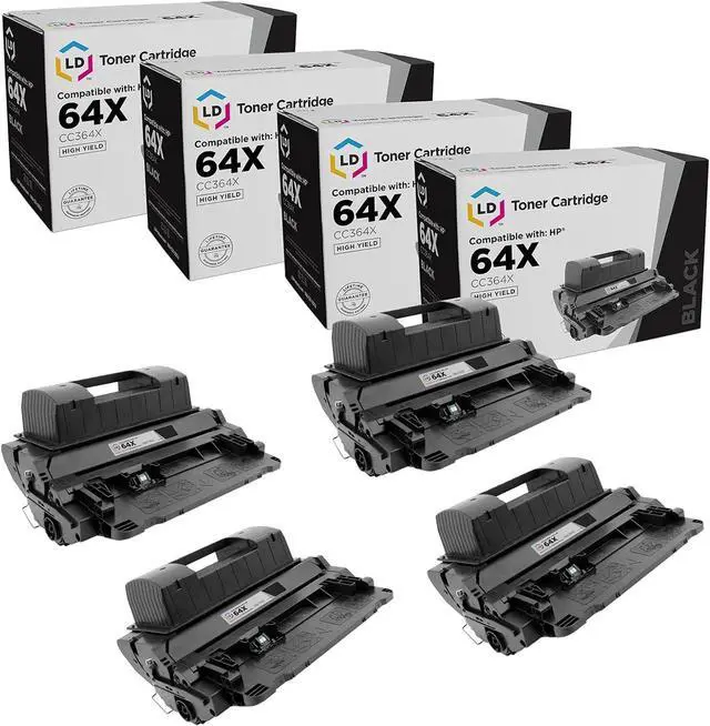 Main image of LD Products Compatible Replacement for HP 64 64X Toner Cartridge CC364X CC364A High Yield (Black, 4-Pack) HP Laserjet: P4015dn, P4015n, P4015tn, P4015x, P4515n , P4515tn, P4515x, P4515xm