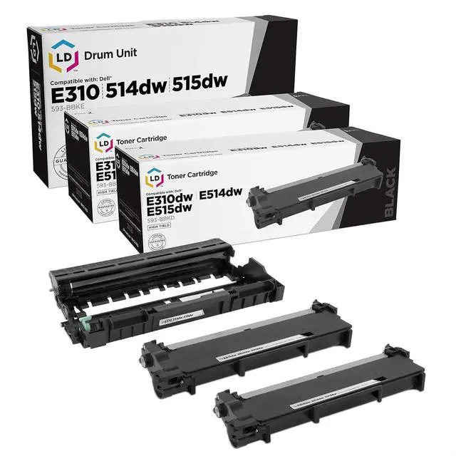Main image of LD Products Compatible Toner and Drum Cartridge Replacements for Dell 593-BBKD and 593-BBKE (2 Toner, 1 Drum, 3 Cartridge Pack) Compatible with Dell Laser E310dw E514dw E515dn E515dw