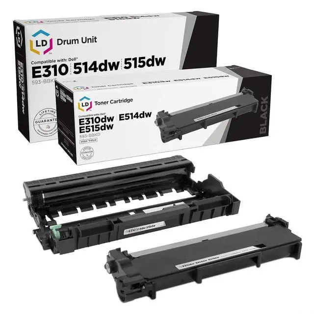 Main image of LD Products Compatible Toner and Drum Cartridge Replacements for Dell 593-BBKD and 593-BBKE (1 Toner, 1 Drum, 2 Cartridge Pack) Compatible with Dell Laser E310dw E514dw E515dn E515dw