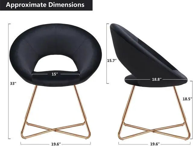 Alt view image 3 of 7 - Modern Accent Velvet Upholstered Chair Arm Chair with Golden Metal Legs for Living Room Home Office