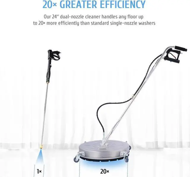 Alt view image 4 of 6 - 24" Pressure Surface Cleaner Accessory for Power Washers Rated up to 4000 PSI