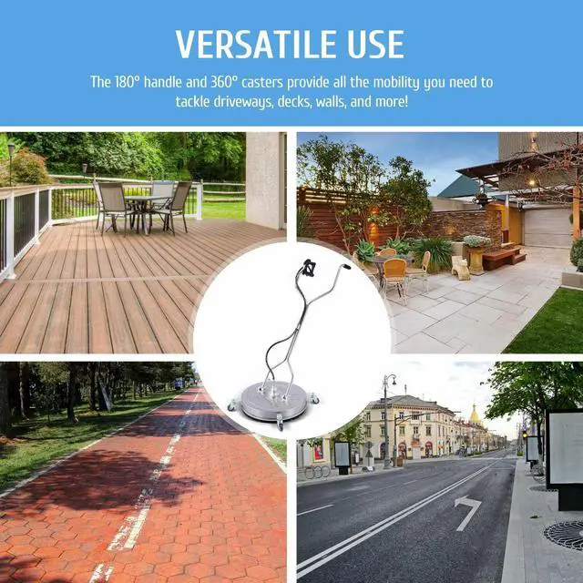 Alt view image 3 of 6 - 24" Pressure Surface Cleaner Accessory for Power Washers Rated up to 4000 PSI