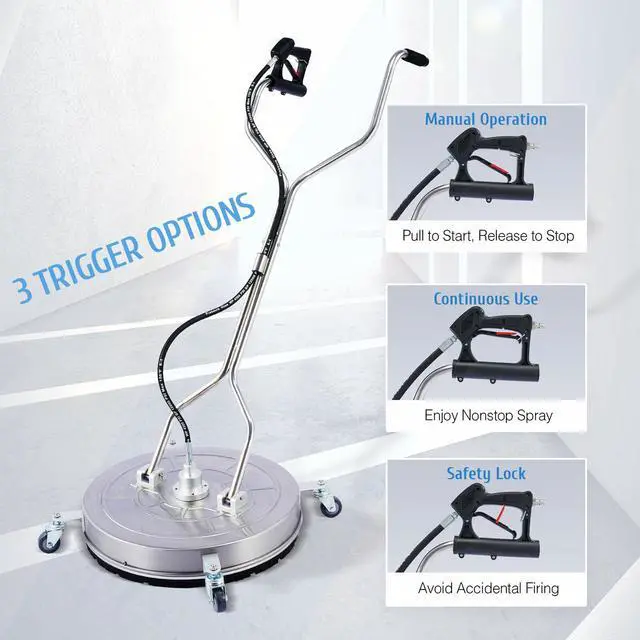 Alt view image 6 of 6 - 24" Pressure Surface Cleaner Accessory for Power Washers Rated up to 4000 PSI