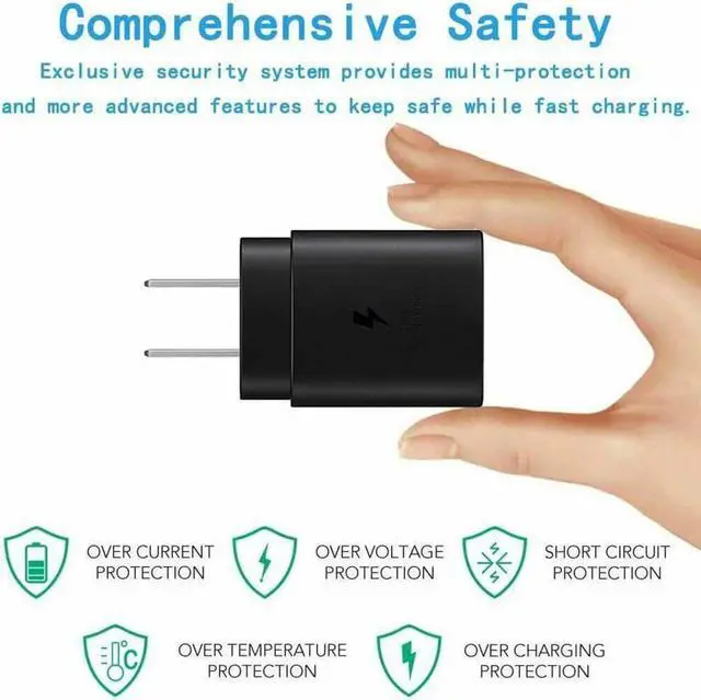 Alt view image 5 of 6 - 25w Type USB-C Super Fast Wall Charger+10FT Cable For  Galaxy S20 S21 5G