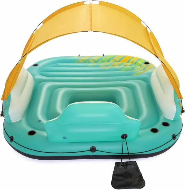 Alt view image 5 of 6 - 43407E Hydro Force Sunny 5 Person Iatable Flong Island Lounge Raft