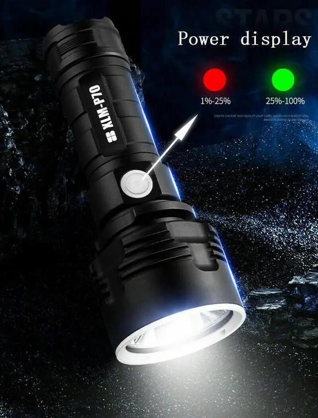 Alt view image 5 of 6 - LED Flashlight USB Tactical Torch Camping Waterproof Gift set