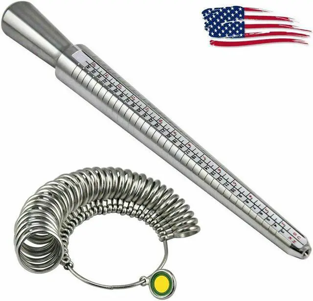 Alt view image 5 of 6 - US Ship Metal Ring Sizer Guage Mandrel Finger Sizing Measure Stick Standard Tool