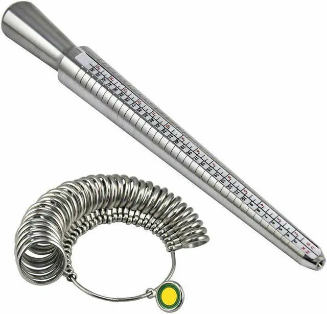 Alt view image 6 of 6 - US Ship Metal Ring Sizer Guage Mandrel Finger Sizing Measure Stick Standard Tool