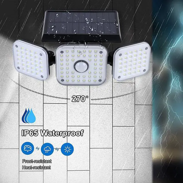 Alt view image 10 of 12 - 112 LED Solar Lamp Motion Sensor Wall Light Waterproof 3 Modes Garden Porch US