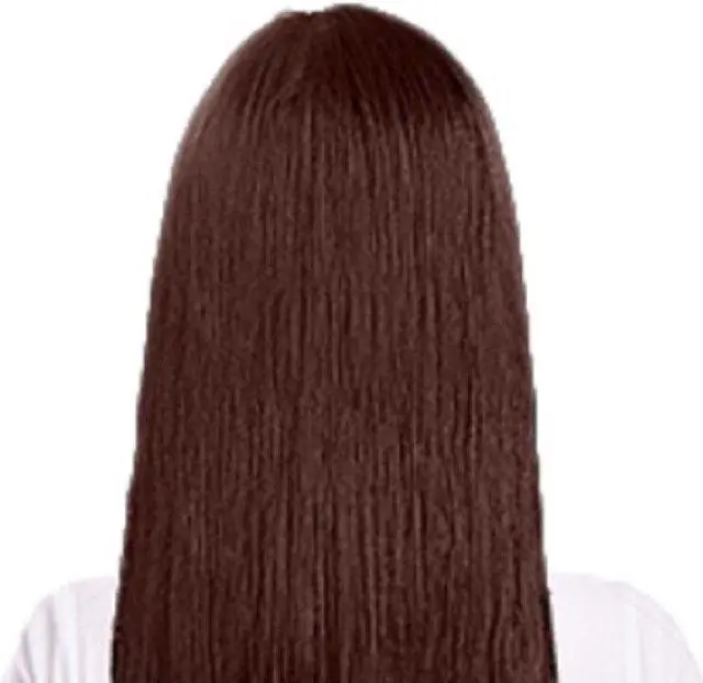 Alt view image 2 of 6 - Long Straight Brown Wigs for Women Middle Part Natural Looking Silk Hairpieces