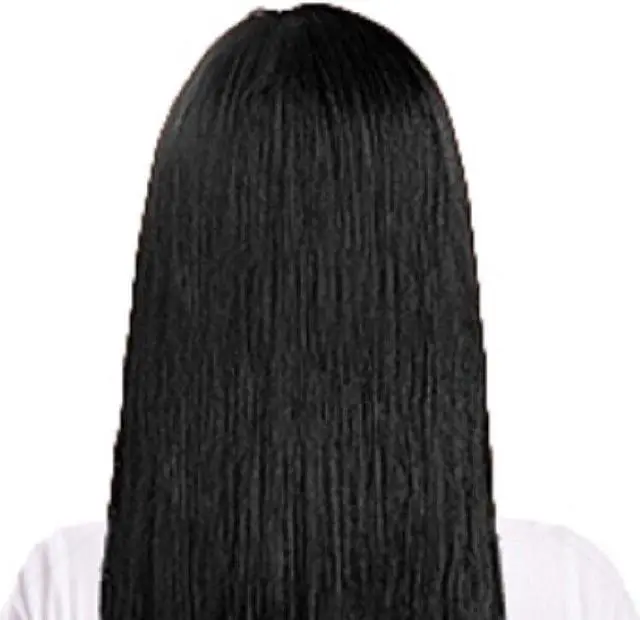 Alt view image 5 of 6 - Long Straight Brown Wigs for Women Middle Part Natural Looking Silk Hairpieces