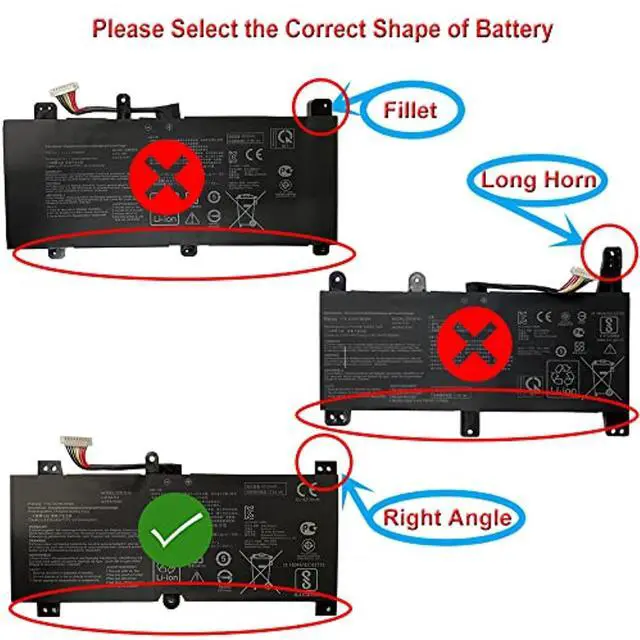Alt view image 2 of 12 - C41n1731 15.4V 66Wh 4335Mah Laptop Battery Replacement For Asus Gl504 Gl504gm Gl504gs Rog Strix Gl504gw