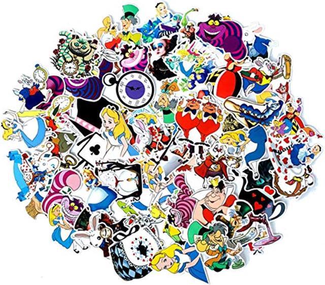 Alice In Wonderland Waterproof Stickers/Decals (70 Pcs) Of American Cartoon  For Laptop Skateboard Snowboard Water Bottle Phone Car Bicycle Luggage  Guitar Computer Ps4(Alice) 