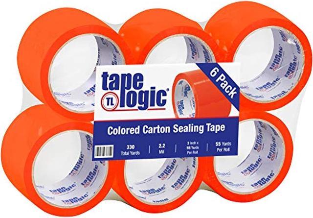 Tape Logic 3 Inch X 55 Yard 2.2 Mil Orange, Heavy Duty Colored Packing Tape,  6 Pack, Perfect For Packing, , Moving, Home And Office, By 