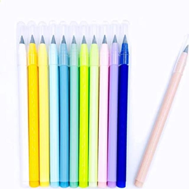 12 Colors Forever Pencil with Erase - Long Lasting Writing